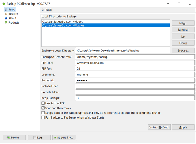 Backup PC files to Ftp Freeware Win 11