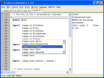 Scite4d Text Editor for D1 Windows11